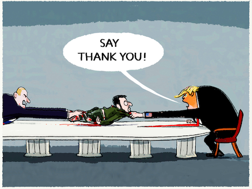 Cartoon: ... (medium) by markus-grolik tagged selenskyj,trump,putin,usa,russland,ukraine,krieg,deal,angriffskrieg,schuld,schuldzuweisung,selensky,europa,eu,demokratie,maga,erpressung,selenskyj,trump,putin,usa,russland,ukraine,krieg,deal,angriffskrieg,schuld,schuldzuweisung,selensky,europa,eu,demokratie,maga,erpressung