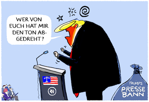Cartoon: Abgeschaltet... (medium) by markus-grolik tagged trump,usa,medienverbot,ton,presse,pressefreiheit,cnn,zugang,weisses,haus,fox,news,trump,usa,medienverbot,ton,presse,pressefreiheit,cnn,zugang,weisses,haus,fox,news