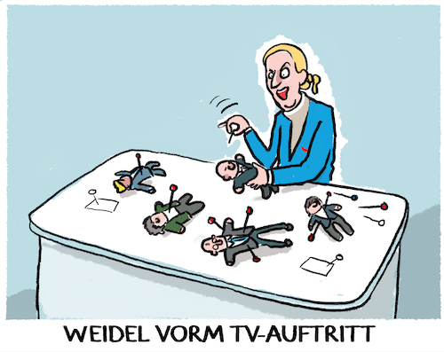 Cartoon: Alice W. (medium) by markus-grolik tagged weidel,alice,afd,deutschland,rechtsruck,wahlkampf,neuwahlen,talkshow,publikum,ard,zdf,rtl,quadrell,duell,weidel,alice,afd,deutschland,rechtsruck,wahlkampf,neuwahlen,talkshow,publikum,ard,zdf,rtl,quadrell,duell