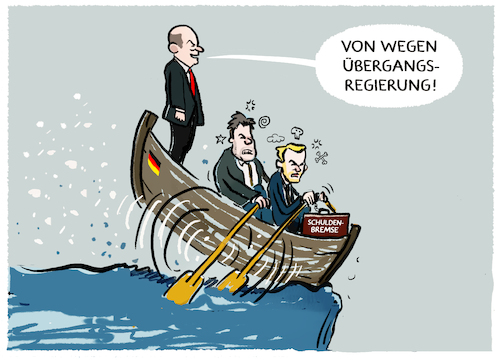 Cartoon: Ampel rudert... (medium) by markus-grolik tagged ampel,deutschland,bundesregierung,fdp,gruene,spd,scholz,streit,haushalt,schuldenbremse,lindner,habeck,nouripour,übergangsregierung,ampel,deutschland,bundesregierung,fdp,gruene,spd,scholz,streit,haushalt,schuldenbremse,lindner,habeck,nouripour,übergangsregierung