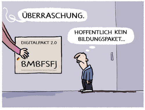 Cartoon: Bildungspaket im Digitalpakt 2.0 (medium) by markus-grolik tagged digitalpakt,schule,infrastruktur,schueler,digitalisierung,bildungspaket,bundesministerium,bildung,familie,senioren,frauen,jugend,jugendliche,paket,digitalpakt,schule,infrastruktur,schueler,digitalisierung,bildungspaket,bundesministerium,bildung,familie,senioren,frauen,jugend,jugendliche,paket