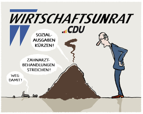 Cartoon: CDU-Wirtschaftsrat... (medium) by markus-grolik tagged deutschland,wirtschaftsrat,der,cdu,steuersenkungen,streichung,sozialleistungen,zahnarztbesuche,bundesregierung,unternehmerverband,arbeitnehmer,deutschland,wirtschaftsrat,der,cdu,steuersenkungen,streichung,sozialleistungen,zahnarztbesuche,bundesregierung,unternehmerverband,arbeitnehmer