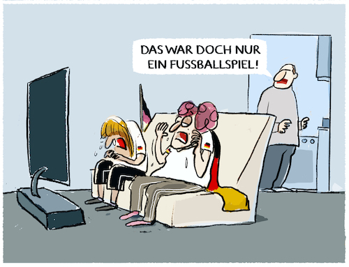 Cartoon: DFB-Frauen ausgeschieden... (medium) by markus-grolik tagged em,europameisterschaft,halbfinale,dfb,frauen,fussballnationalmannschaft,deutschland,hype,frauenfussball,fans,spanien,basel,schweiz,team,mann,frau,em,europameisterschaft,halbfinale,dfb,frauen,fussballnationalmannschaft,deutschland,hype,frauenfussball,fans,spanien,basel,schweiz,team,mann,frau