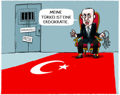 Cartoon: Erdogan... (medium) by markus-grolik tagged erdogan,akp,tuerkei,imamoglu,opposition,pressefreiheit,demokratie,presse,istanbul,ankara,eurupa,eu,gefaengnis,erdogan,akp,tuerkei,imamoglu,opposition,pressefreiheit,demokratie,presse,istanbul,ankara,eurupa,eu,gefaengnis