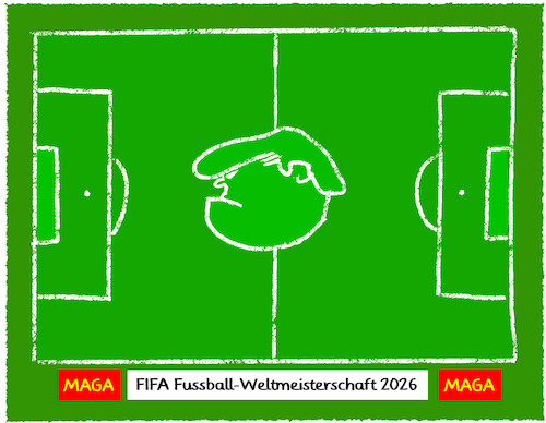 Cartoon: FIFA Fussball WM (medium) by markus-grolik tagged wm,fussball,fifa,maga,trump,infantino,weltmeisterschaft,usa,mexiko,kanada,wm,fussball,fifa,maga,trump,infantino,weltmeisterschaft,usa,mexiko,kanada