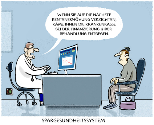 Cartoon: Gesundheitsversorgungskrise (medium) by markus-grolik tagged gesundheitssystem,sparen,deutschland,krankenkassen,patienten,krankenhaeuser,versorgung,warken,merz,reformen,sparhaushalt,krise,gesundheit,krankenkasse,patient,rente,rentenerhoehung,kosten,haushalt,gesundheitssystem,sparen,deutschland,krankenkassen,patienten,krankenhaeuser,versorgung,warken,merz,reformen,sparhaushalt,krise,gesundheit,krankenkasse,patient,rente,rentenerhoehung,kosten,haushalt