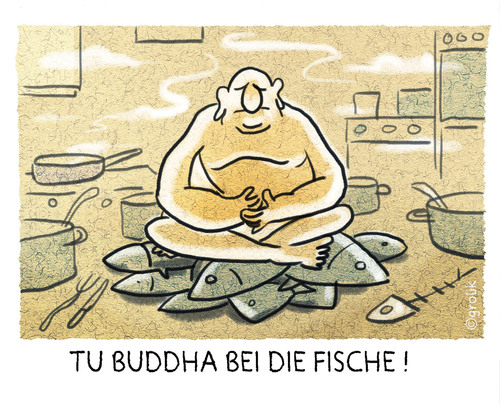 Cartoon: Keine Margarine... (medium) by markus-grolik tagged grolik,cartoon,essen,kochen,kochsendung,fettsäure,omega,dich,spür,gefühl,feeling,good,spa,wellness,gesundheit