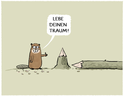 Cartoon: Lifestyle... (medium) by markus-grolik tagged traum,selbstverwirklichung,lebenstraum,lebensaufgabe,biber,baum,natur,charakter,persönlichkeit,lebewesen,optimierung,influencer,traum,selbstverwirklichung,lebenstraum,lebensaufgabe,biber,baum,natur,charakter,persönlichkeit,lebewesen,optimierung,influencer