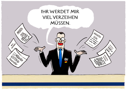 Cartoon: Maskenaffäre... (medium) by markus-grolik tagged spahn,masken,maskedeal,maskenaffaere,corona,deutschland,sudhof,cdu,warken,gesundheitsministerium,gesundheitsminister,steuerzahler,kosten,karikatur,deal,spahn,masken,maskedeal,maskenaffaere,corona,deutschland,sudhof,cdu,warken,gesundheitsministerium,gesundheitsminister,steuerzahler,kosten,karikatur,deal