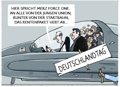 Cartoon: Merz und die Junge Union... (medium) by markus-grolik tagged merz,ju,cdu,junge,union,rentenpaket,deutschland,generationen,gerechtigkeit,rente,verschuldung,umlagesystem,rentenreform,streit,csu,merz,ju,cdu,junge,union,rentenpaket,deutschland,generationen,gerechtigkeit,rente,verschuldung,umlagesystem,rentenreform,streit,csu
