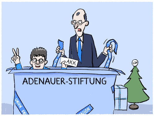 Cartoon: Merz und die Rückkehr von AKK (medium) by markus-grolik tagged vorsitz,konrad,adenauer,stiftung,union,cdu,merz,akk,annegret,kramp,karrenbauer,vorsitz,konrad,adenauer,stiftung,union,cdu,merz,akk,annegret,kramp,karrenbauer