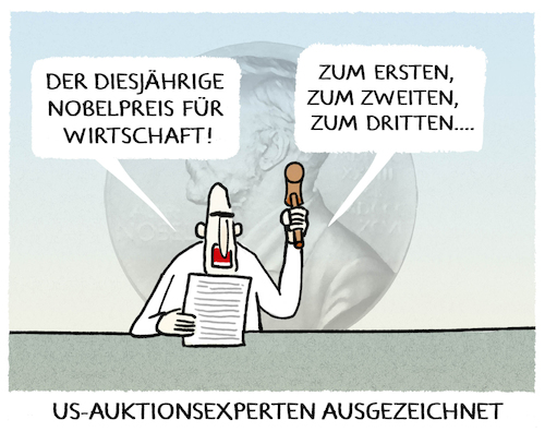 Cartoon: Milgrom und Wilson (medium) by markus-grolik tagged nobel,nobelpreis,wirtschaft,auktion,nobel,nobelpreis,wirtschaft,auktion