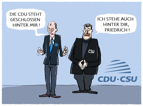 Cartoon: Söder und Merz... (medium) by markus-grolik tagged merz,soeder,union,schwesterparteien,cducsu,kanzlerkandidat,wahlkampf,kritik,merz,soeder,union,schwesterparteien,cducsu,kanzlerkandidat,wahlkampf,kritik