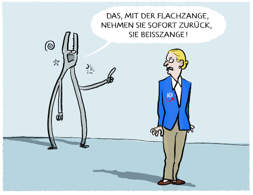 Cartoon: Sommerinterview... (medium) by markus-grolik tagged weidel,sommerinterview,flachzangen,vergleich,werkzeug,afd,zdf,tv,medien,flachzange,politik,politiker,wahlkampf,weidel,sommerinterview,flachzangen,vergleich,werkzeug,afd,zdf,tv,medien,flachzange,politik,politiker,wahlkampf