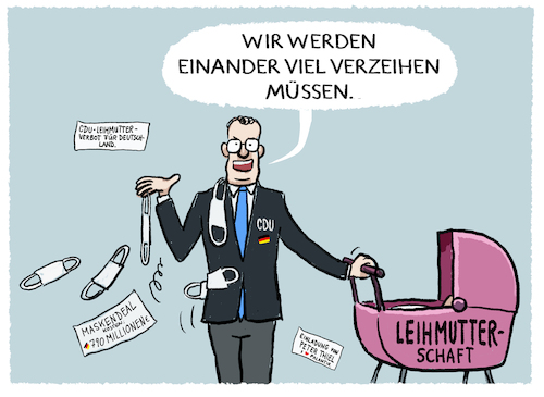 Cartoon: Spahn.... (medium) by markus-grolik tagged jens,spahn,doppelmoral,leihmutterschaft,cdu,maskendeals,verzeihen,deutschland,steuerzahler,berlin,fraktionsvorsitz,jens,spahn,doppelmoral,leihmutterschaft,cdu,maskendeals,verzeihen,deutschland,steuerzahler,berlin,fraktionsvorsitz