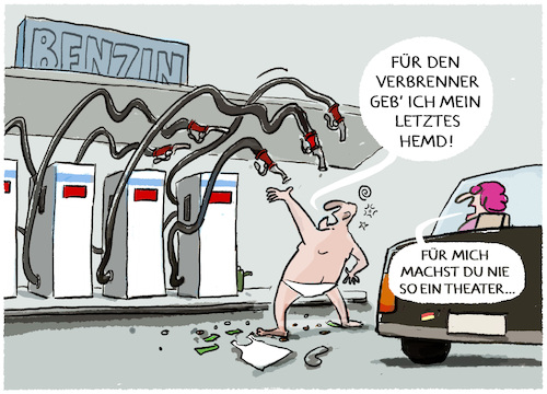 Cartoon: Spritpreis... (medium) by markus-grolik tagged tankstelle,benzin,diesel,verbrenner,tankrabatt,deutschland,auto,spritpreis,oelkonzerne,autofahrer,emobilitaet,usa,iran,merz,regierung,tankstelle,benzin,diesel,verbrenner,tankrabatt,deutschland,auto,spritpreis,oelkonzerne,autofahrer,emobilitaet,usa,iran,merz,regierung