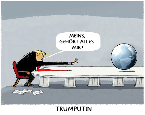 Cartoon: Neue Weltordnung... (medium) by markus-grolik tagged trump,putin,ukraine,nato,europa,wirtschaft,handelswege,rohstoffe,grönland,kanada,panama,maga,usa,china,peking,grossmacht,imperialismus,welt,erde,menschheit,gier,vormachtstellung,westen,demokratie,trump,putin,ukraine,nato,europa,wirtschaft,handelswege,rohstoffe,grönland,kanada,panama,maga,usa,china,peking,grossmacht,imperialismus,welt,erde,menschheit,gier,vormachtstellung,westen,demokratie