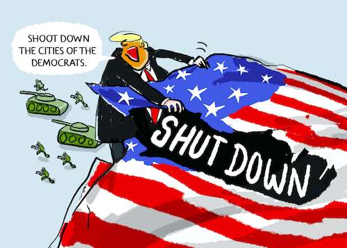 Cartoon: Trumps Kampfbefehl (medium) by markus-grolik tagged usa,militaer,portland,trump,shutdown,schulden,kongress,senat,maga,demokraten,republikaner,buergerkrieg,washington,haushaltssperre,usa,militaer,portland,trump,shutdown,schulden,kongress,senat,maga,demokraten,republikaner,buergerkrieg,washington,haushaltssperre