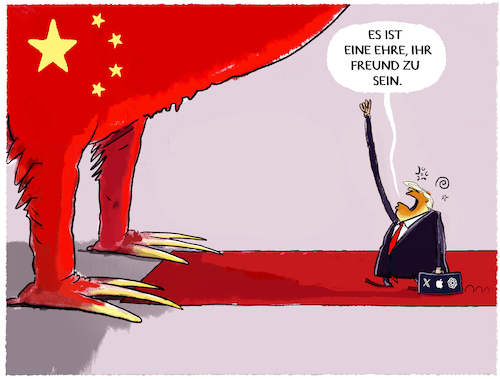 Cartoon: USA China... (medium) by markus-grolik tagged trump,usa,china,freund,grossmacht,imperialismus,xi,jinping,einflusssphaeren,geopolitik,weltwirtschaft,taiwan,wirtschaft,ki,apple,musk,openai,digitalwirtschaft,trump,usa,china,freund,grossmacht,imperialismus,xi,jinping,einflusssphaeren,geopolitik,weltwirtschaft,taiwan,wirtschaft,ki,apple,musk,openai,digitalwirtschaft