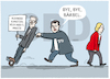 Cartoon: Bas Rücktritt... (small) by markus-grolik tagged bas,arbeitsministerin,spd,schweitzer,klingbeil,regierung,merz,berlin,deutschland,politik