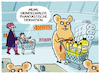 Cartoon: Hamsternde Prepper (small) by markus-grolik tagged hamstern,deutschland,prepper,discounter,grindelwald,oel,rapsoel,sonnenblumenoel,ukraine,krieg,russland,weizen,supermarkt,versorgungssicherheit