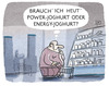 Cartoon: Tagesform (small) by markus-grolik tagged joghurt,entscheidung,konsum,geld,einkauf,supermarkt,power,energie,cartoon,grolik