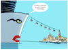 Cartoon: Kreuzfahrtschifftourismus (small) by markus-grolik tagged luxus,urlauber,kreuzfahrt,tourismus,venedig,gondel,urlaubsreise,touristen,aida,kreuzfahrtschiffe,bequemlichkeit