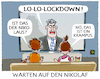 Cartoon: Olaf.. (small) by markus-grolik tagged lockdown,nikolaus,scholz,ampel,spd,fdp,gruene,csu,bayern,pandemie,omikron,inzidenzen,soeder,krampus