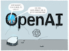 Cartoon: Außer Kontrolle... (small) by markus-grolik tagged openai,ki,hacken,daten,künstliche,intelligenz,usa,tech,sicherheit,zukunft