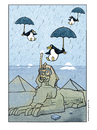 Cartoon: Raining Penguins (small) by markus-grolik tagged penguins world clima klimakatastrophe klimatischer wandel umweltzerstörung eisschmelze polschmelze bedrohte tierart wasserspiegel artenschutz