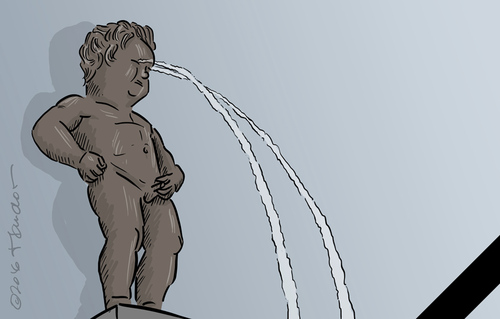 Cartoon: Crying (medium) by Mandor tagged crying,pis,manneken,attack,terrorist,brussel