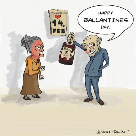 Cartoon: Valentine (medium) by Mandor tagged valentine,ballantines