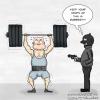 Cartoon: Gym Robbery (small) by Mandor tagged gym robbery weight lifter