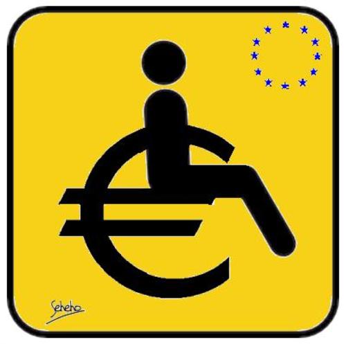 Cartoon: eurochair (medium) by Thamalakane tagged eu,euro,debt,crisis,wheelchair