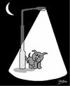 Cartoon: a guiding light (small) by Thamalakane tagged dog,streetlight