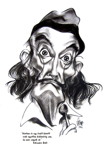 Cartoon: Salvador Dali (medium) by Szena tagged surrealism,dali,spanish,painter,crazy,art