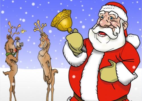 Cartoon: Merry Christmas (medium) by Lemmy Danger tagged christmas,santa,claus,reindeer,foto