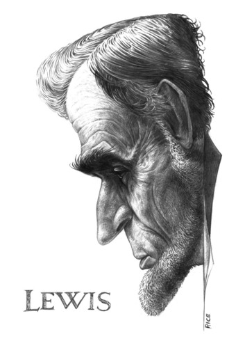 Cartoon: Daniel Day Lewis - Lincoln (medium) by ricearaujo tagged lincoln,lewis,day,daniel,actor
