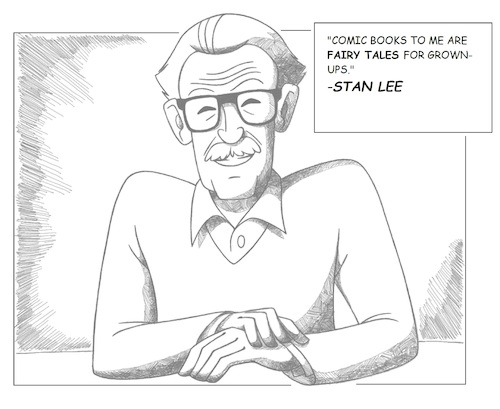 Cartoon: Stan Lee (medium) by BDTXIII tagged stanlee,bdtxiii,marvel