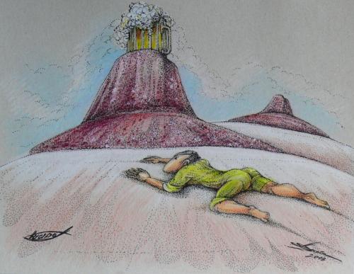 Cartoon: dream in Sahara (medium) by LuciD tagged lucido