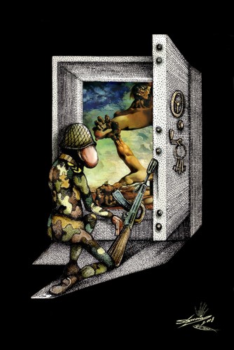 Cartoon: Hide premonition of  war (medium) by LuciD tagged lucido