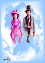 Cartoon: WeddingInTheSky-AristocratPuzzle (small) by LuciD tagged animals,art,cartoon,earth,humor,life,pictures,photo,xxx