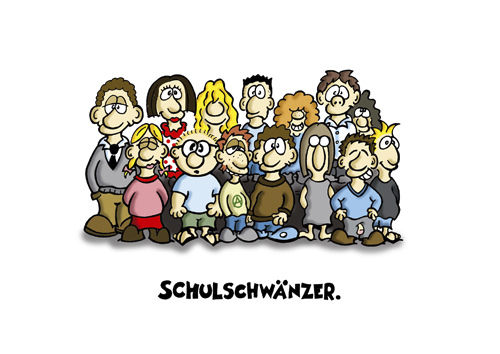 Cartoon: Schulschwänzer (medium) by Marcus Trepesch tagged school
