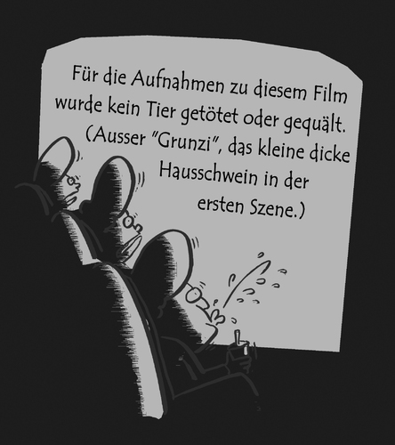 Cartoon: Der Horror kam im Abspann (medium) by Ludwig tagged quälen,tierquäler,tier,tierschutz,rights,aninal,movie,film
