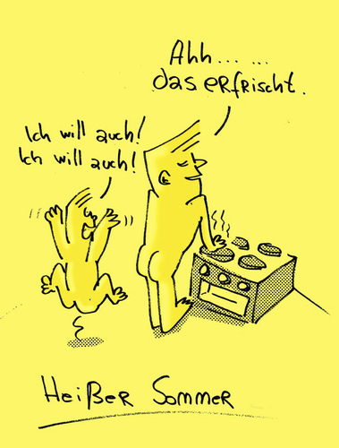 Cartoon: Heißer Sommer (medium) by Ludwig tagged sommer,hitze,heiß,klima