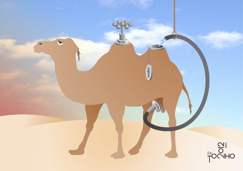 Cartoon: Camel (medium) by Tonho tagged recycle,camel,water