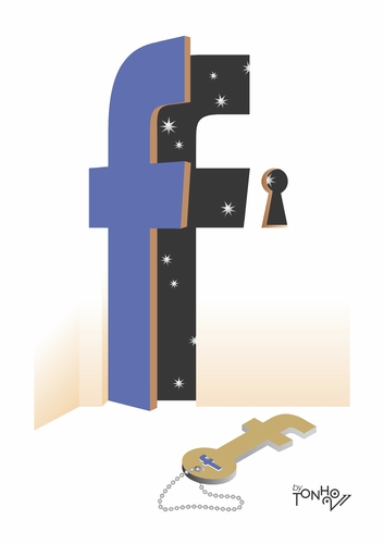 Cartoon: facebook (medium) by Tonho tagged key,zuckerbook,facebook