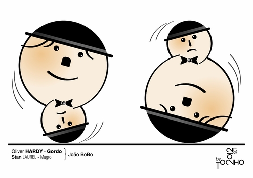 Cartoon: Fat and Skinny (medium) by Tonho tagged magro,gordo,laurel,hardy,skinny,and,fat