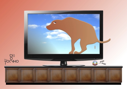 Cartoon: HDTV  3D (medium) by Tonho tagged hdtv,3d,shit