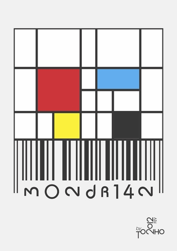 Cartoon: MONDRIAN (medium) by Tonho tagged mondrian,barcode,art